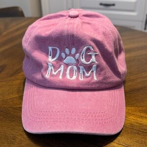 Pink Red Dog Mom Graphic Baseball Cap Hat Adjustable Back